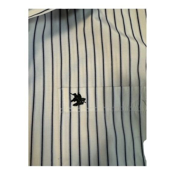 TM Exposure Men's Medium White & Blue Button Down Dress Shirt - Picture 3 of 14